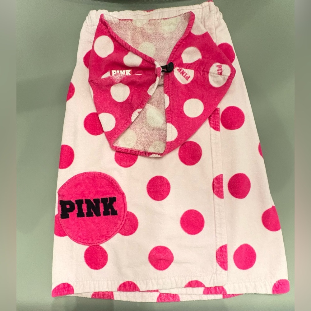 PINK Victoria's Secret Pink Polka Dot Towel and Hair Wrap